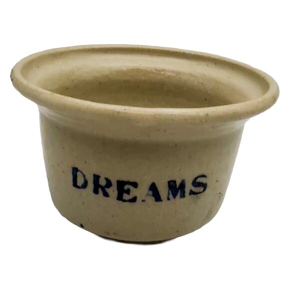 Handcrafted Beige Ceramic Stoneware Dreams 5.5" D Bowl Dish Pottery Signed - Picture 6 of 8